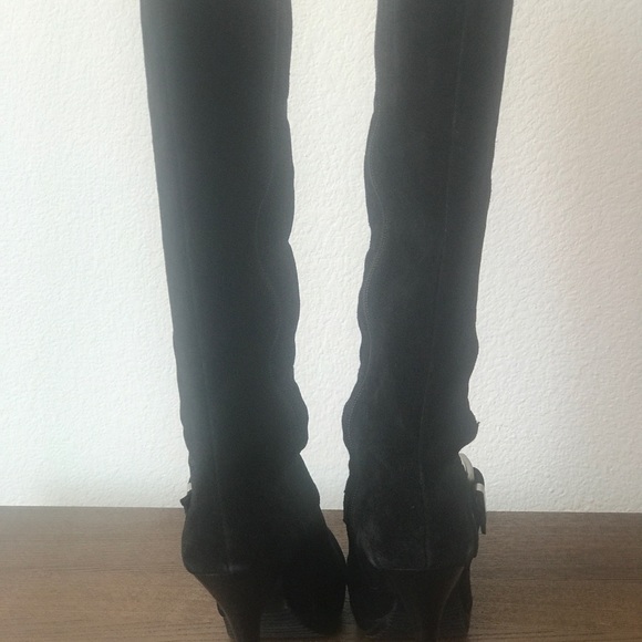 MICHAEL KORS LATTINGTON BLK SUEDE TALL BOOTS EUC - Picture 5 of 7